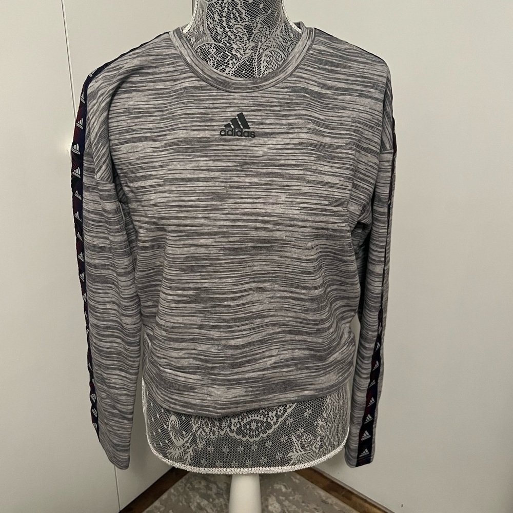 Adidas Crop Top Crew Neck Sweatshirt